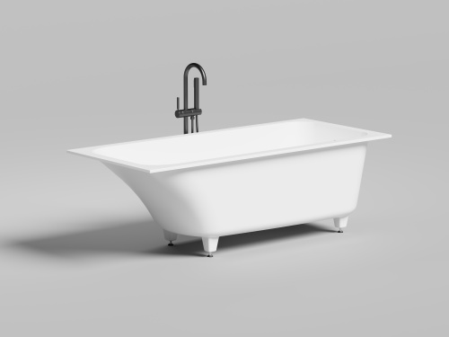 Ванна из искусственного камня Salini ORLANDA 102127M 170х75 встраиваемая прямоугольная с ножками